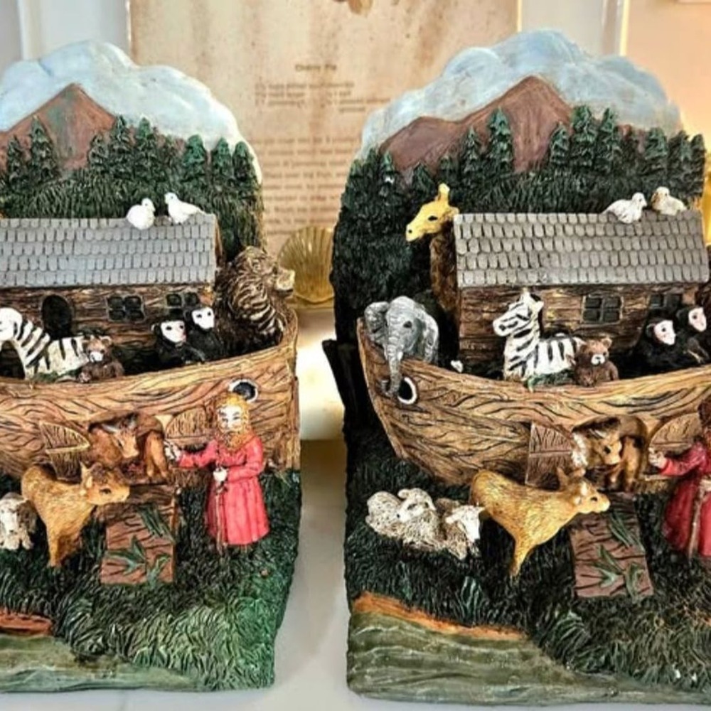 Noah's Ark Resin Bookends Set